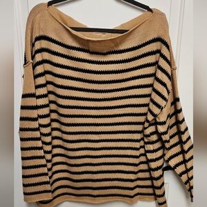 Women's Striped Oversized Off-the-shoulder Sweater